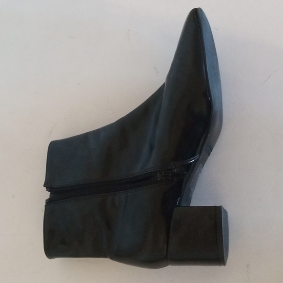 COPY - Women's Black Patent Leather Ankle Boots Booties Size 8 - Picture 3 of 13